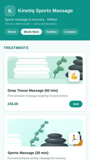Appointment Booking & Owner Portal: Book Now page