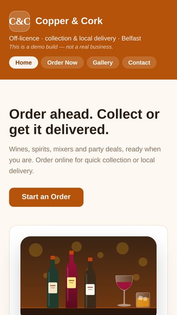Order & Delivery System: Home page