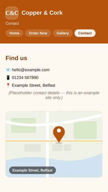 Order & Delivery System: Contact page